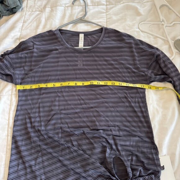 Lululemon Tie Your Practice Long Sleeve *Stripe Moonwalk - Picture 9 of 12